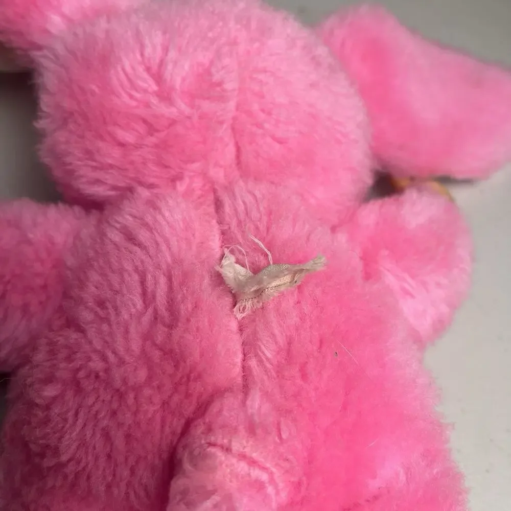 Vintage 1977 Russ Berrie Bon Bon Pink Thumb Sucker Plush Stuffed Animal 12